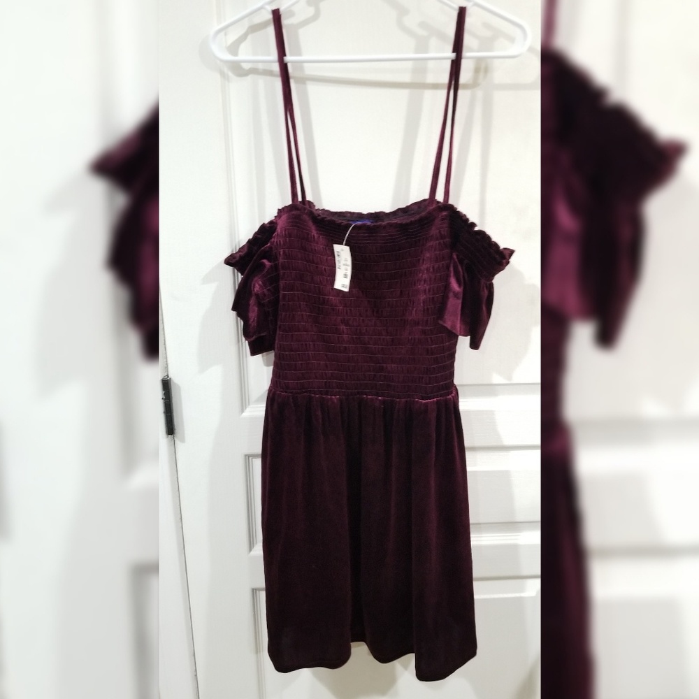 Aeropostale Violet Off-the-shoulder Velvet Dress